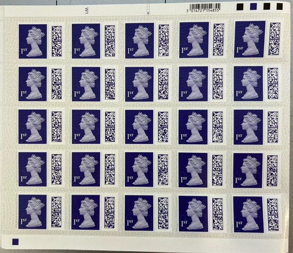 25 x 1st Class Barcoded Stamps Royal Mail