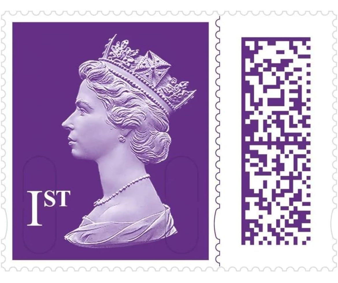 25 x 1st Class Barcoded Stamps Royal Mail