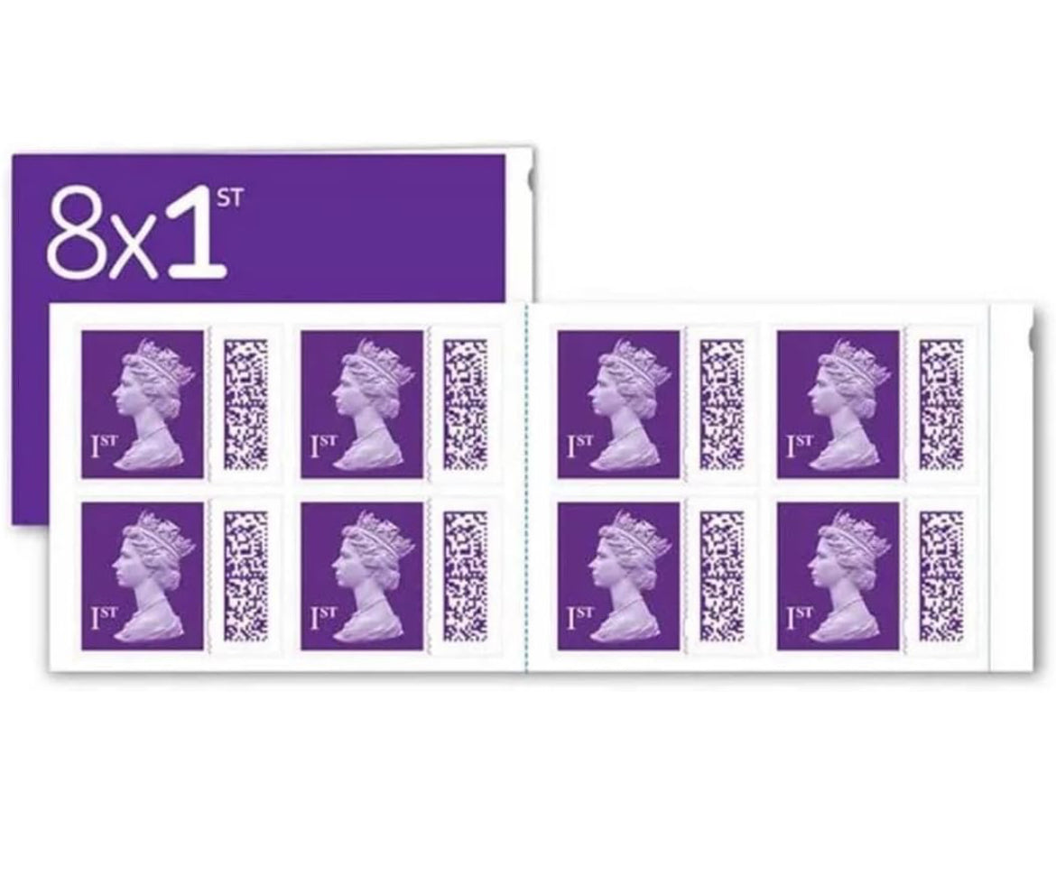 8 x 1st Class Stamps Book of 8 First Class Stamps