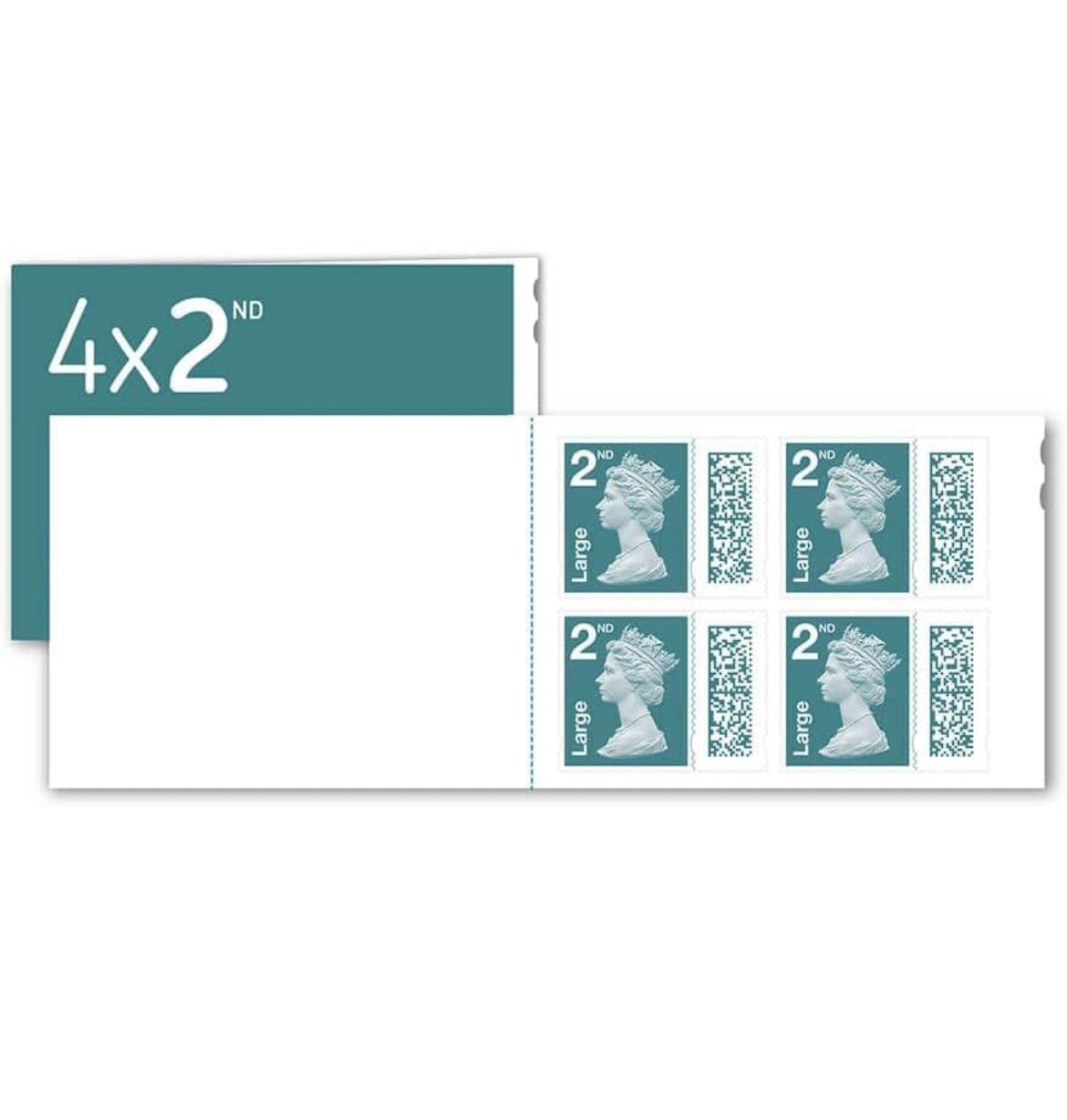 2nd Class Large Letter Stamps Book of 4