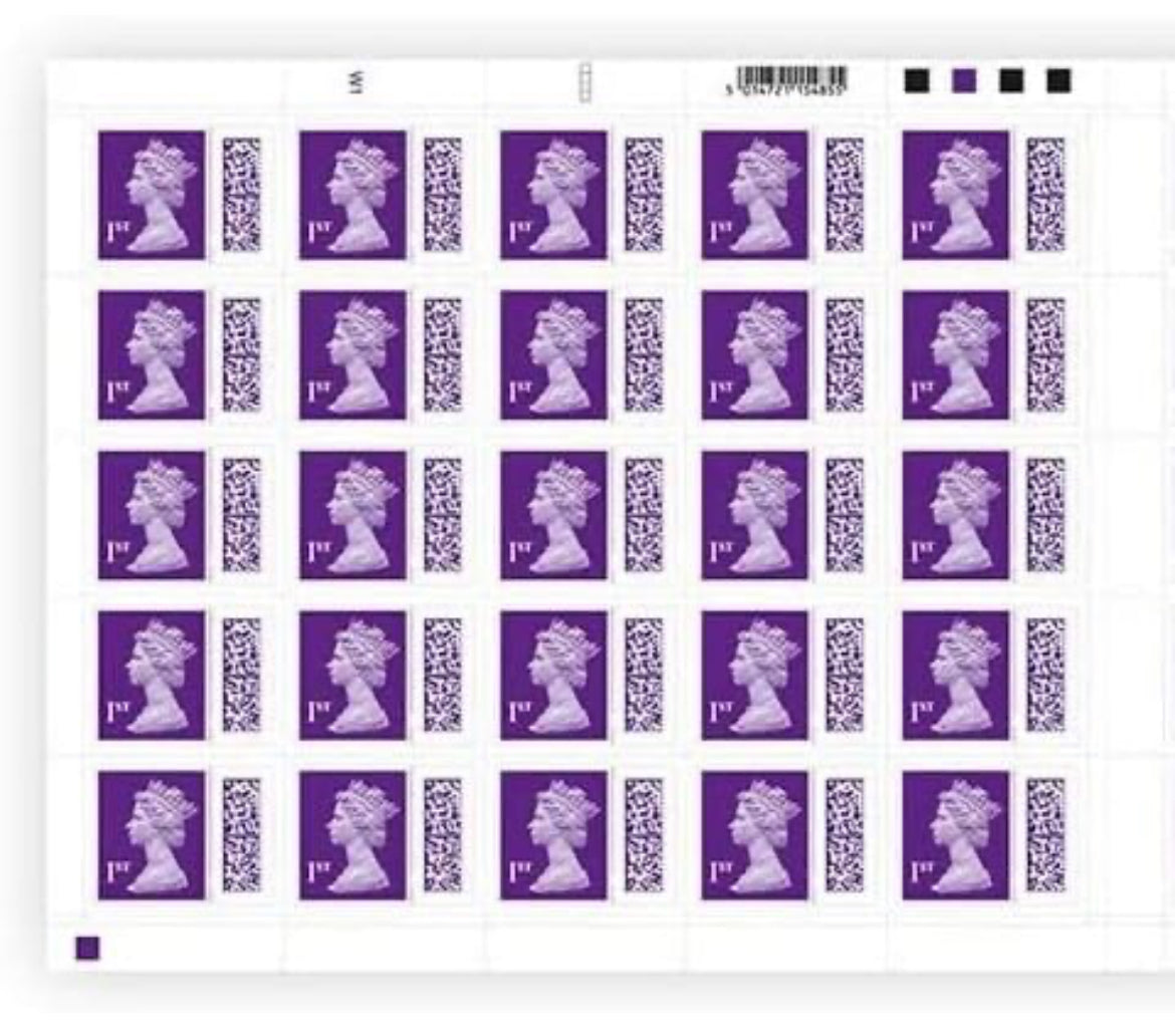 25 x 1st Class Barcoded Stamps Royal Mail