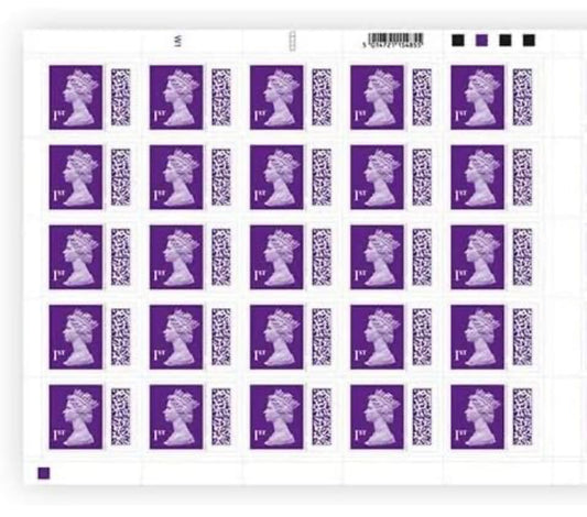 25 x 1st Class Barcoded Stamps Royal Mail
