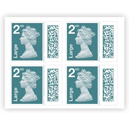 2nd Class Large Letter Stamps Book of 4